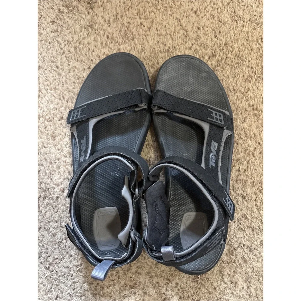 TEVA Sandals Men's 13 Black Straps Open Toe Summer Hiking Beach Outdoors